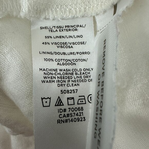 Loft Womens Button-Front White Dress Size 6 Linen & Viscose Blend - Picture 5 of 6